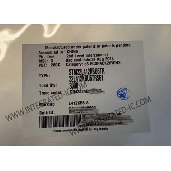 32UFQFN Microcontroller MCU STM32L412KBU6 Microcontroller IC 80MHz High
