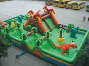 Pvc Tarpaulin Amusement Inflatable Bouncy Castle Park For Outdoor EN14960