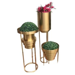 Metal iron casting flower stand planter pot with stand