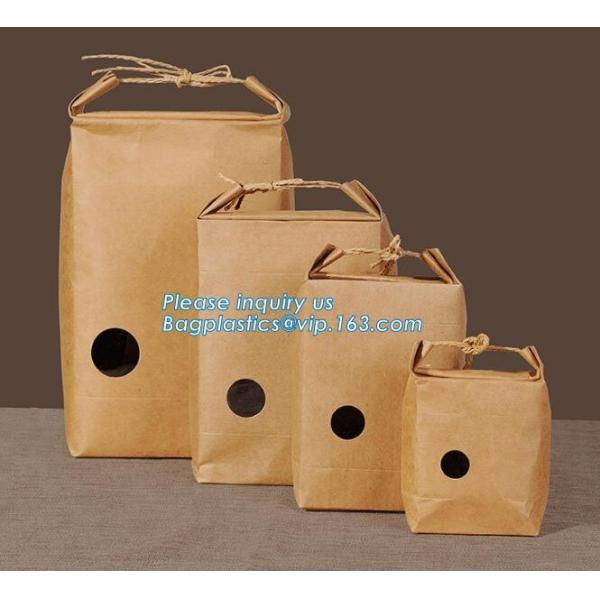 Buy 1kg Rice package kraft paper packaging bag brown kraft food paper bag,5kg10kg rice bag plastic packaging bag for rice,fl at wholesale prices