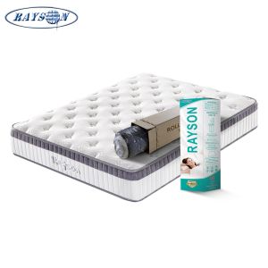 Quality 10 Inch White Roll Up Hotel Pocket Spring Mattress Queen Size In A Box for sale