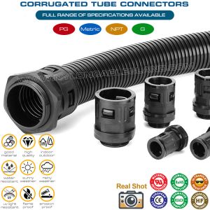 M12-M63 Metric Conduit Connectors, Straight Flexible Conduit Fittings Plastic