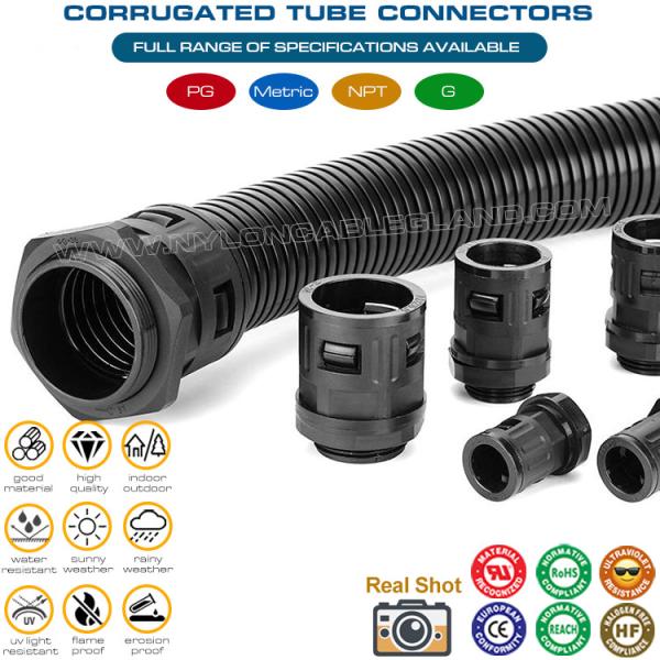 M12-M63 Metric Conduit Connectors, Straight Flexible Conduit Fittings Plastic