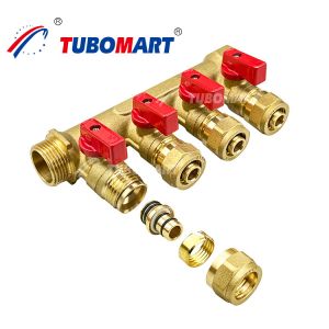 3 - 12 Outlets Brass Pex Manifold 1/2 Inch 150 Psi Pex Pipe Manifold System