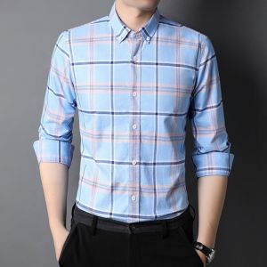 100% Cotton Plaid Western Fashionable Mens Shirts Half Long Sleeve Plus Size In
