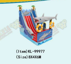 Children Fun Park Inflatable Baby Shark Slide For Rentals