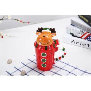 Quality Cartoon Three Dimensional 400ml Christmas Ceramic Mugs for sale
