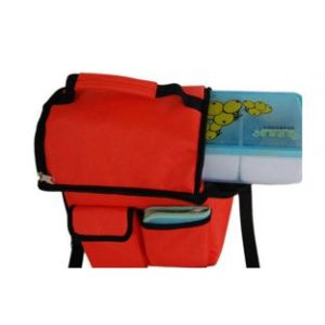 Reusable Portable Lunch Cooler Bags Red Lunch Tote Bag with Mesh Pocket