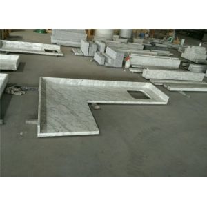 Polished Prefab Kitchen Countertops Andromeda White Granite With Flat Edge