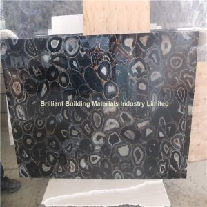 China Semiprecious Stone Black Agate Slab on sale
