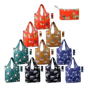 Foldable Grocery Totes, Pocket Eco Friendly Polyester Waterproof And Lightweight