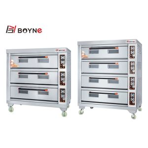Stainless Steel Commercial Electric Three Deck Nine Trays Bakery Oven With