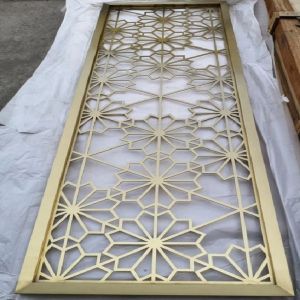 Customize gold metal room dividers screens laser cutting design