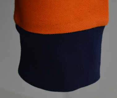 Comfortable Long Sleeve Safety Shirts / Orange Hi Vis T Shirts Flat Knitted Collar