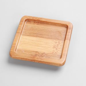 Light Waterproof Carbonized Bamboo Wooden Coasters For Glass Kitchenware