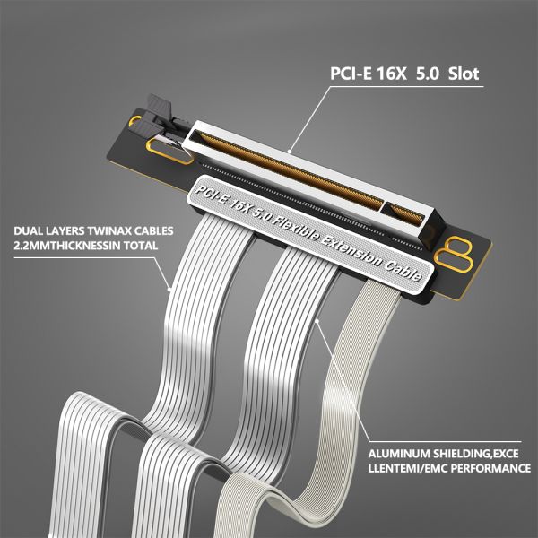 PCI-E 5.0 16X Flexible Riser Cable - Side View