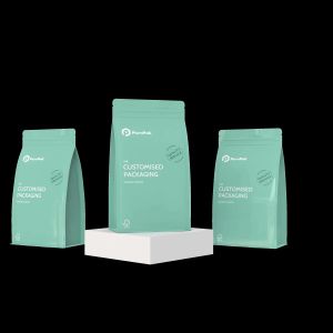 Custom Printed Aluminum Foil Flat Bottom Pouch Zipper Packaging Plastic Bag