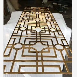 Modern luxury stainless steel electroplating gold 8ft screen room divider