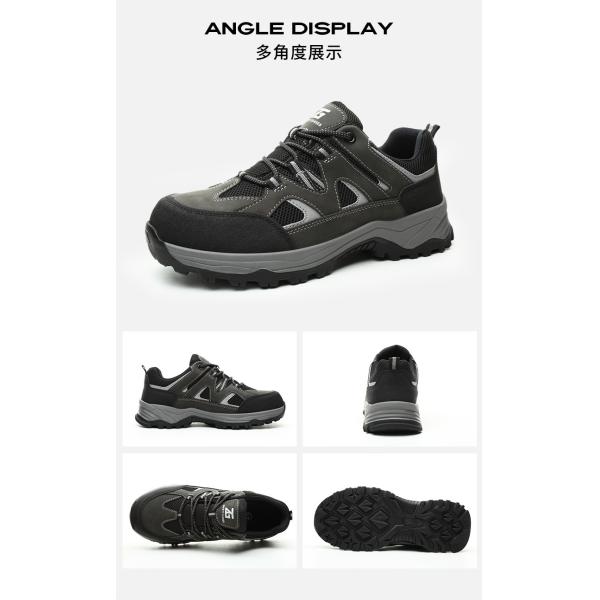 Kevlar Midsole Anti-stab Steel Toe Black Microfiber Flying Knit Work Shoes For Industrial Safety