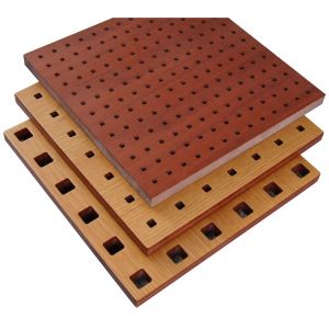 China Fire Resistant Perforated Wood Acoustic Panels Thickness 18mm / 15mm on sale