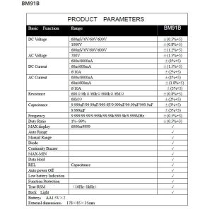 9999 Counts Portable Digital Multimeter