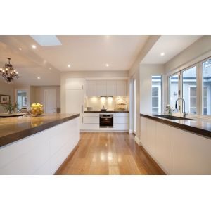 China Wood Mdf Kitchen Cabinets Custom Furniture With Modern Simple Design on sale