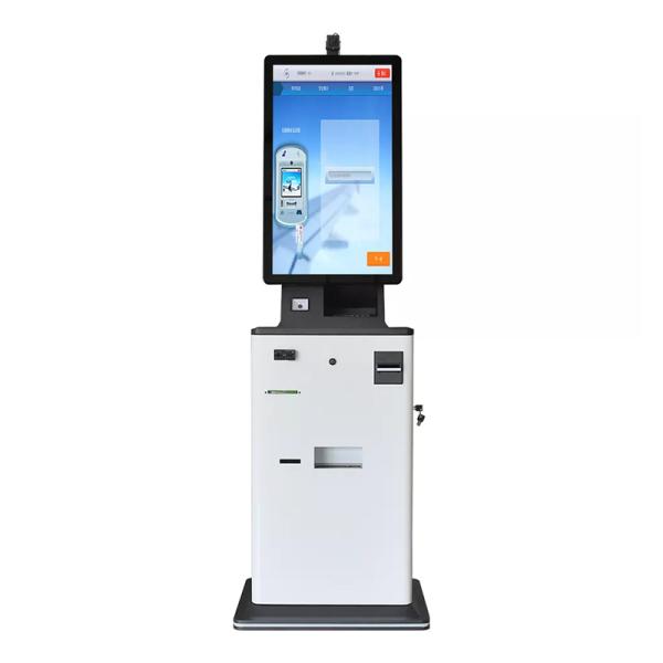 32 Inch Self Cash Accepting Kiosk For College Fees Sim Card ID Card Reader Machine