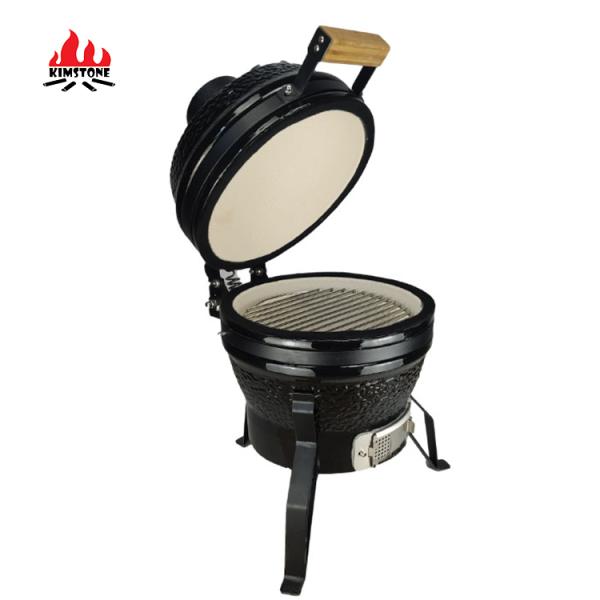 KIMSTONE Mini 13 Inch Ceramic Charcoal Grill Backyard Ceramic Casual Kamado Griller Machine