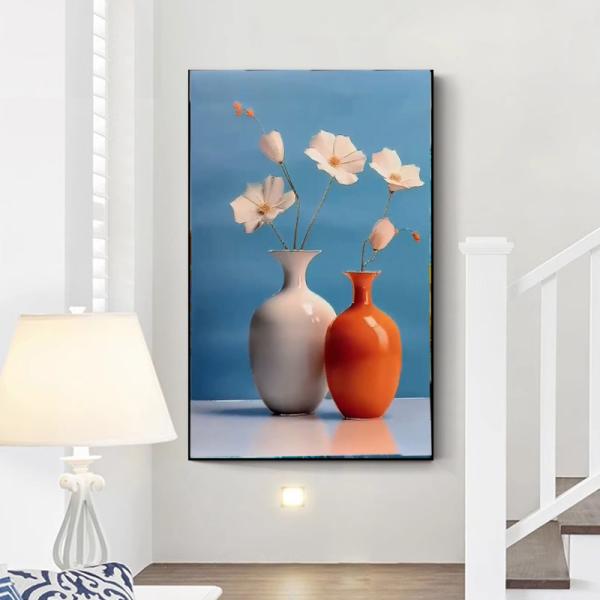 Customized Size Hand Painted Vase Art Painting Colour Textured 3d Relief Oil Painting