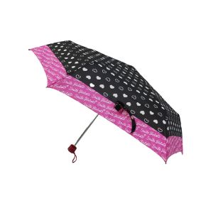 21 Inches Pink Edge Fiberglass Frame Foldable Umbrella