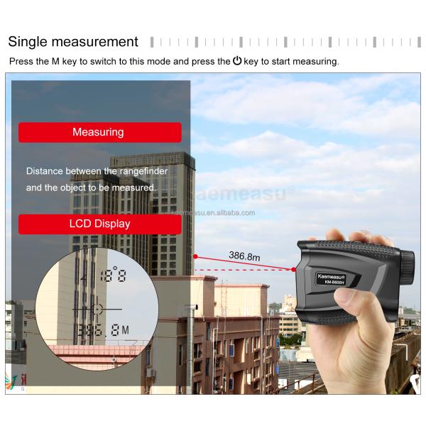 Hot selling laser rangefinder with flagpole locking vibration golf rangefinder hunting handheld laser rangefinder