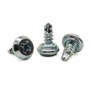 Zinc Plated Countersunk Flat Head Self-Drilling Screw Stepped Collar & Winged Tip
