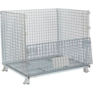 Hot Dip Galvanized Wire Mesh Container Foldable Large Loading Capacity