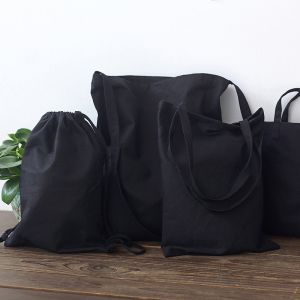 China Custom printed canvas personalize LOGO black/ white / creamy white bag on sale