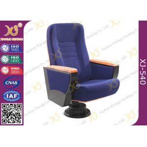 Solid Wood Armrest Conference Hall Seating Floor Mouted Auditorium Chairs With