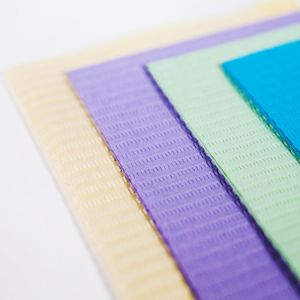 125pcs/Bag 2 Ply PE Film Disposable Paper Bibs Waterproof