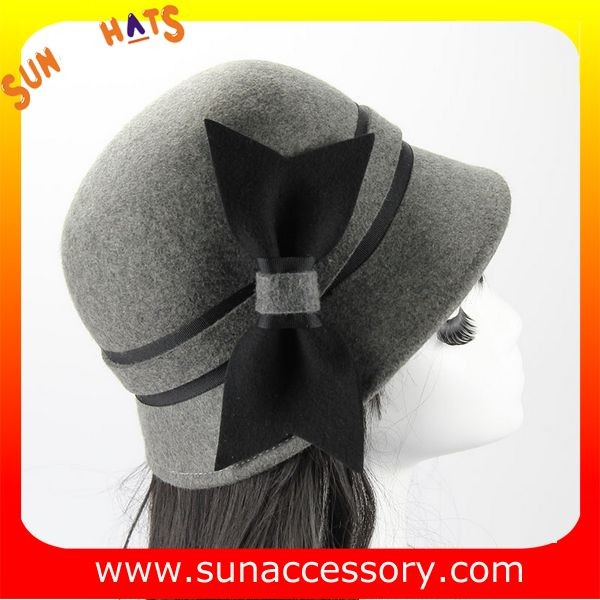 Vintage hot sale cloche hats wholesale for ladies,100% Australia wool felt hats factory