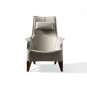 China Removable MOBIUS Tan Leather Armchair , Luxury White Leather Armchair on sale