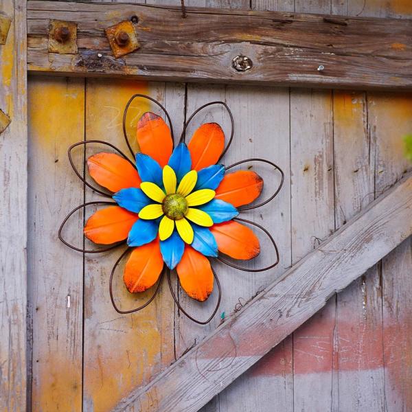 Metal Garden Ornaments Modern Flower Metal Garden Wall Decorations