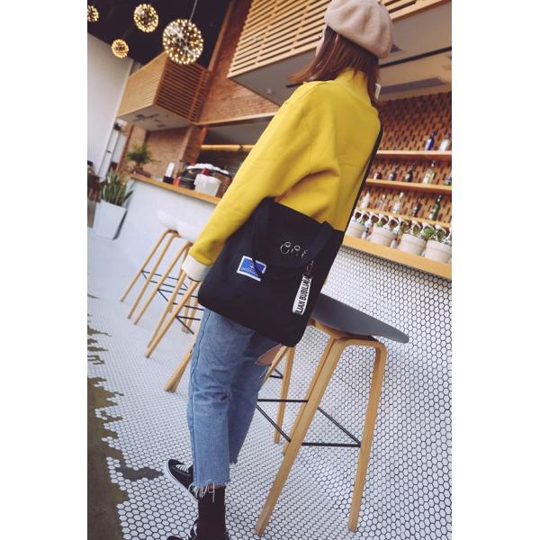 Unique design canvas diagonal Korean fashion shoulder bag handbag with ribbon