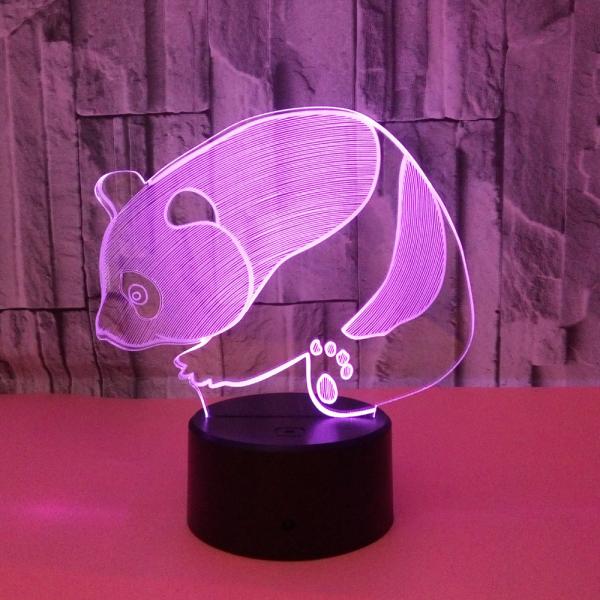 New hot selling LED Panda 3D night lights Colorful touch visual stereo lights Illusion gift table lamp