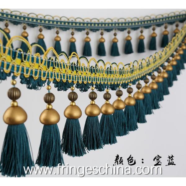 Handmade fashionable chain beads lace tassels fringes for curtain/sofa/pillow/stage decoration