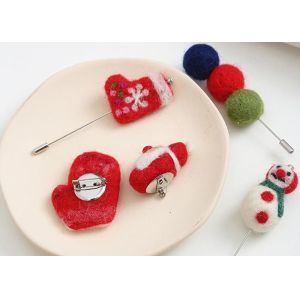 Environmental Friendly Wool Felt Balls Snowman Santa Carrot Pattern