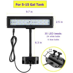 Blue White Gooseneck Clamp RGB Aquarium Light