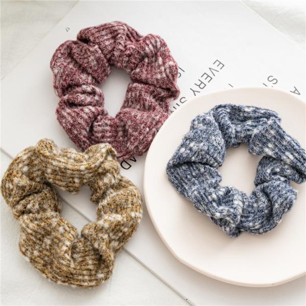 winter polyester striped large accessories Japan Korea ins hair rope lady scrunchies Yiwu wholesale