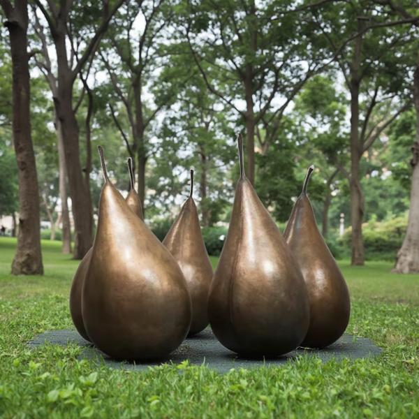 Buy Large Brass Bronze Casting Pear Sculpture Statue at wholesale prices
