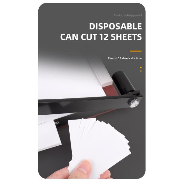 Mini Paper Cutter with Wooden Base Manual Paper Trimmer from ZEQUAN