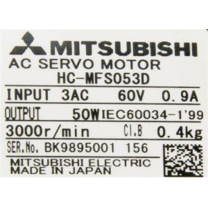 Mitsubishi 50W HC-MFS053D 0.9A 51V Industrial AC Servo Motor New original