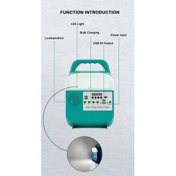 Rechargeable Solar Panel Power Storage Generator System USB Charger With Lamp