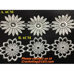 Embroidery Lace Collar Applique Neckline Lace Crochet Flower Motif Patchwork
